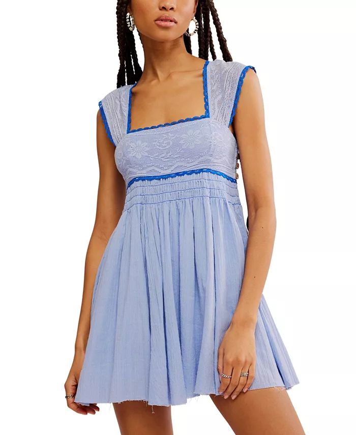 Free People Women's Heartland Cotton Babydoll Mini Dress - Macy's | Macy's