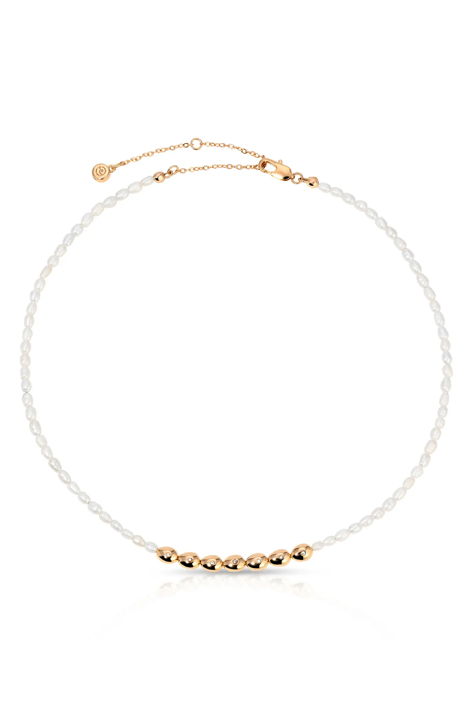 Ettika Freshwater Pearl & Cubic Zirconia Necklace | Nordstrom | Nordstrom