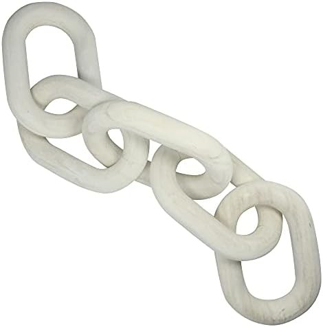 QualityIn Wood Link Chain Decor, Hand Carved Wooden 5-Link Chain Decor, Modern Farmhouse Decor, B... | Amazon (US)
