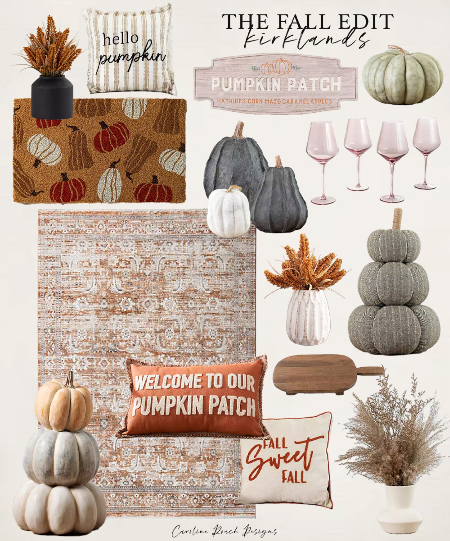 Kirklands fall decor
Fall decor
Front porch fall decor
Front porch pumpkins
Welcome mat
Fall throw pillows
Fall signs
Wall decor
Color Wine glasses 

#LTKSeasonal #LTKunder50 #LTKhome