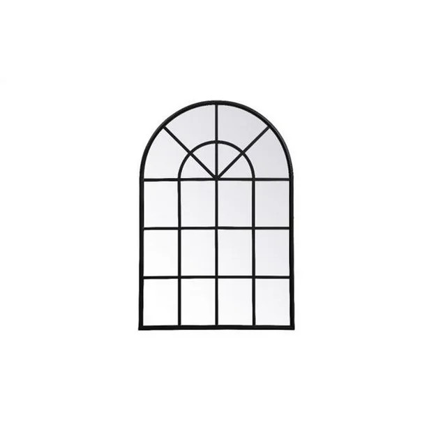 Elegant Decor MR612842BK 28 x 41 in. Metal Windowpane Mirror, Black | Walmart (US)