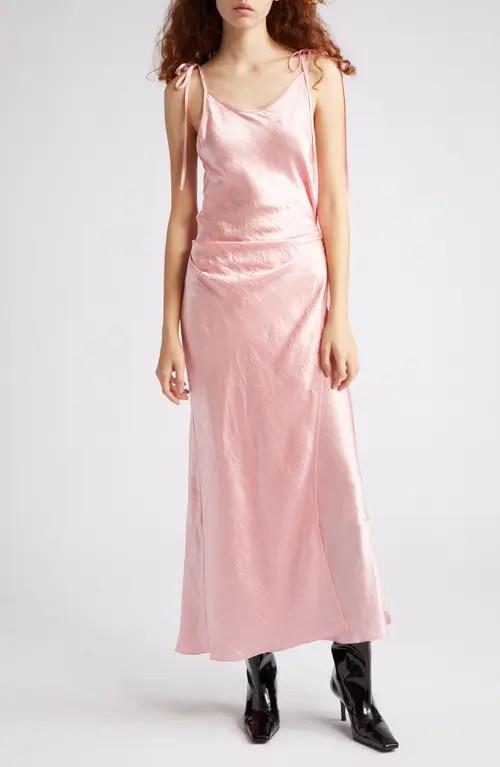 Acne Studios Dayla Textured Satin Dress in Fresh Pink at Nordstrom, Size 4 Us | Nordstrom