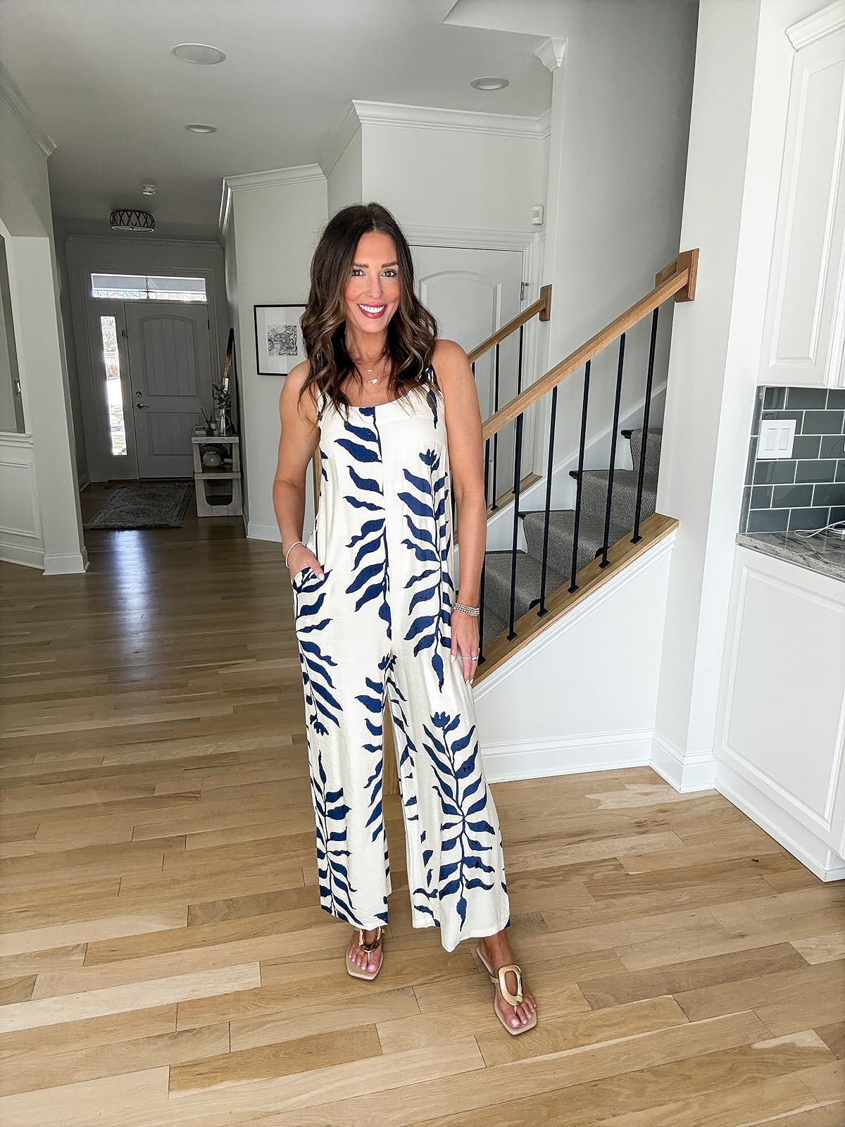 This jumpsuit is a total showstopper. Perfect for a day at the beach or a casual day out! Matching sandals make the look complete.  

 #LTKgrwm #LTKootd #LTKSaleAlert