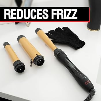CHI Interchangeable Curling Wand, 3 Barrel Attachments For Versatile Curls, 0.5"-1.25" Inverted T... | Amazon (US)
