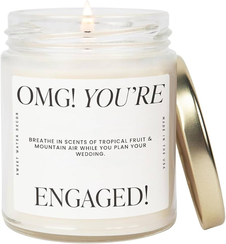 Sweet Water Decor OMG, You're Engaged! Candle - Tropical Fruits, Sugared Citrus, Mountain Green S... | Amazon (US)