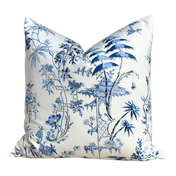 Scalamandre Pillow, Porcelain. Chinoserie Pillow China Blue. Designer pillow. Accent pillow cover... | Etsy (US)