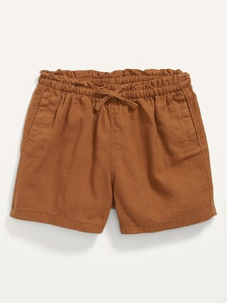 Functional Drawstring Linen-Blend Pull-On Shorts for Toddler Girls | Old Navy (US)
