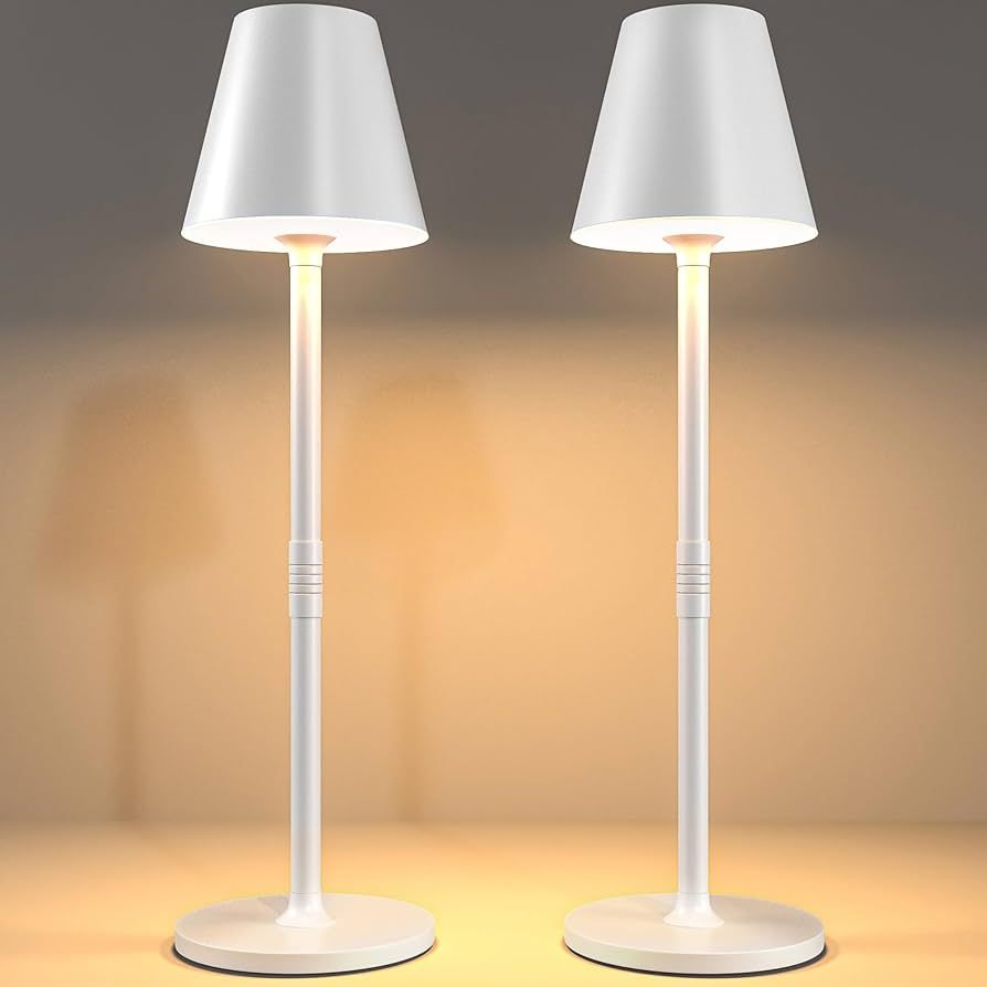 2 Pack LED CordlessTable Lamp,4000mAh Rechargeable Battery Desk lamp,3 Level Brightness Portable ... | Amazon (US)