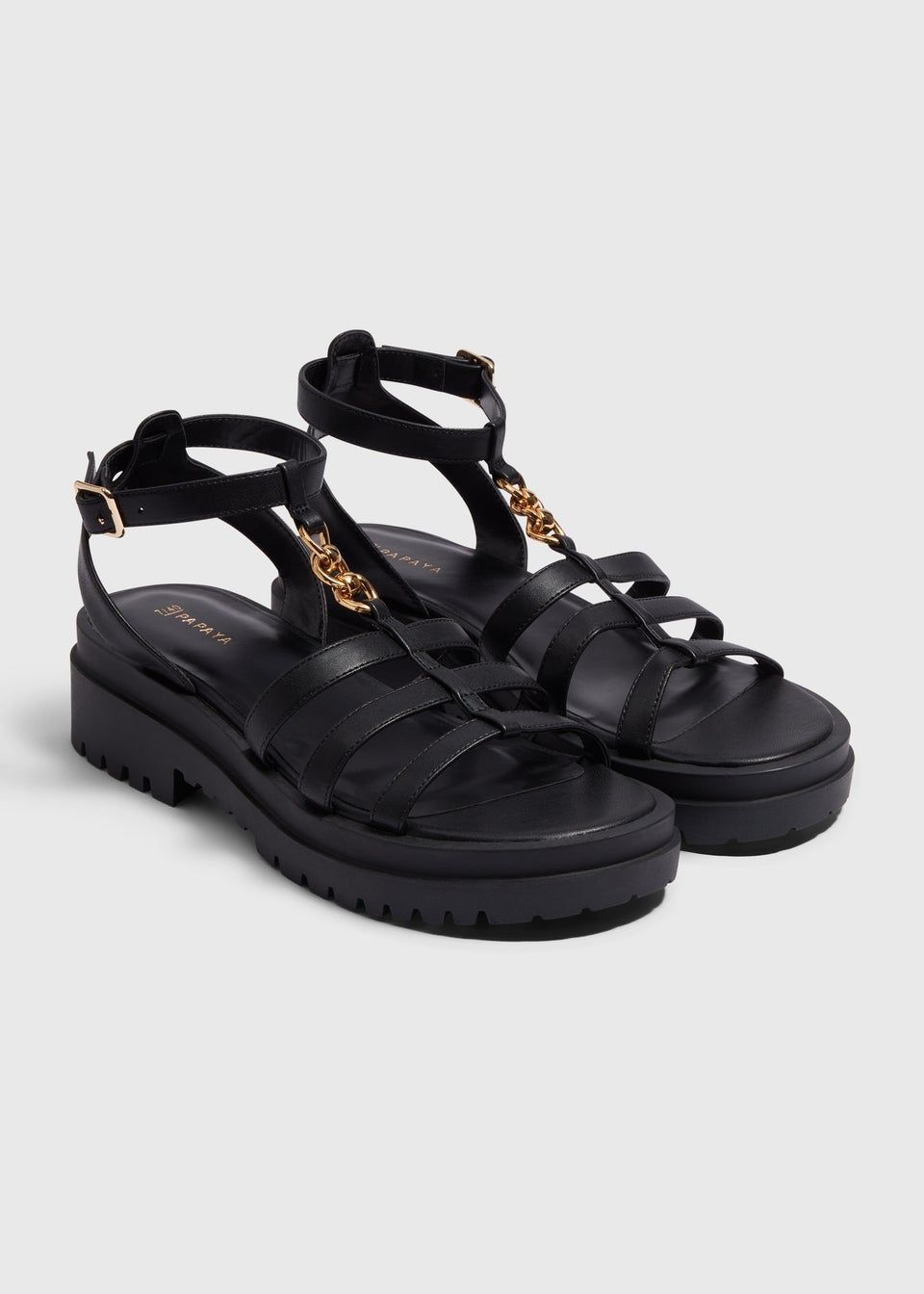 Black Chunky Gladiator Sandals - Size 6 | Matalan (UK)