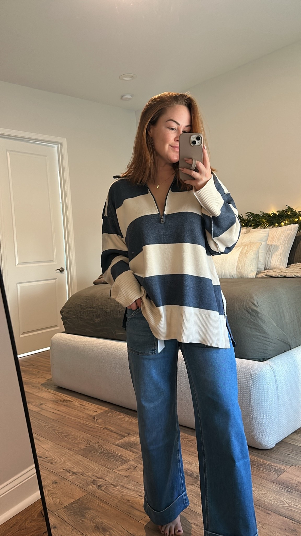 Another favorite from VICI! Wearing a size small in this sweater and I’m 5’1 for reference!