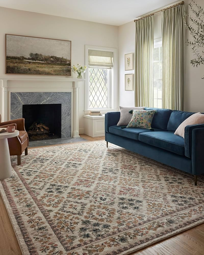 Loloi Rifle Paper Co. Laurel Collection LAU-04 Cream/Multi 2'-8" x 4' Accent Rug | Amazon (US)