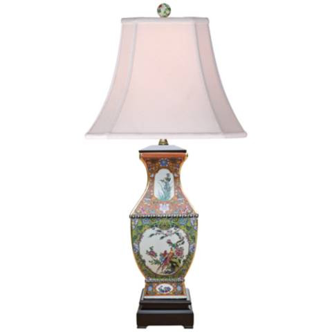 Jeeti Porcelain Medallion Vase Table Lamp - #91G69 | Lamps Plus | Lamps Plus