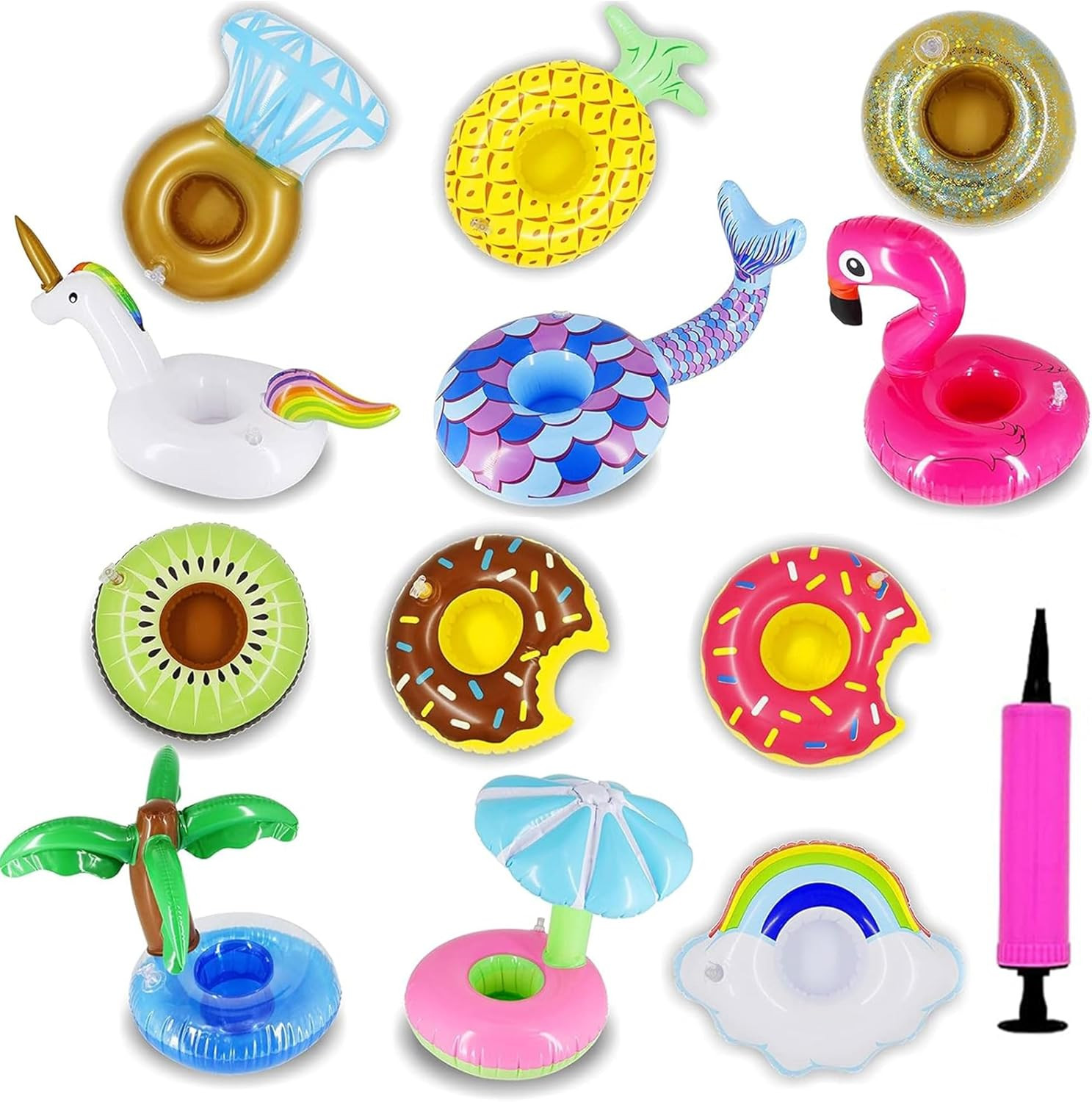 Zcaukya 12 Pack Inflatable Floating Drinking Holders, Drink Floats Inflatable Cup Coasters for Po... | Amazon (US)