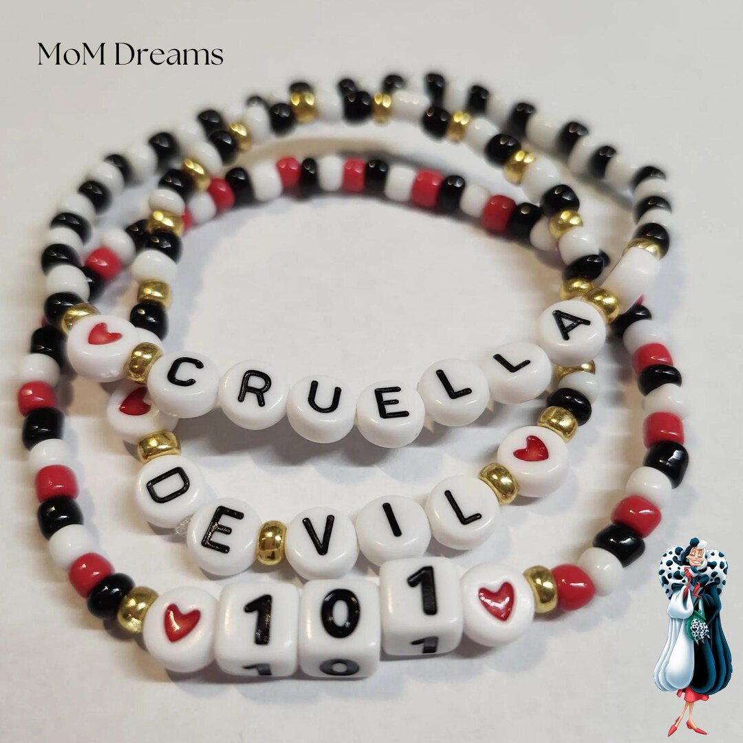 Cruella De Vil Disney Inspired Villain - Set of 3 Bracelets!!! 101 Dalmatians Villain - Etsy | Etsy (US)