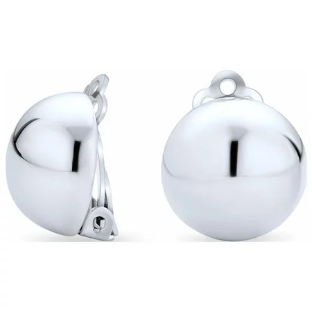 Bling Jewelry Womens Half Round Ball Clip-On Earrings 14K Gold Plated Silver | Walmart (US)