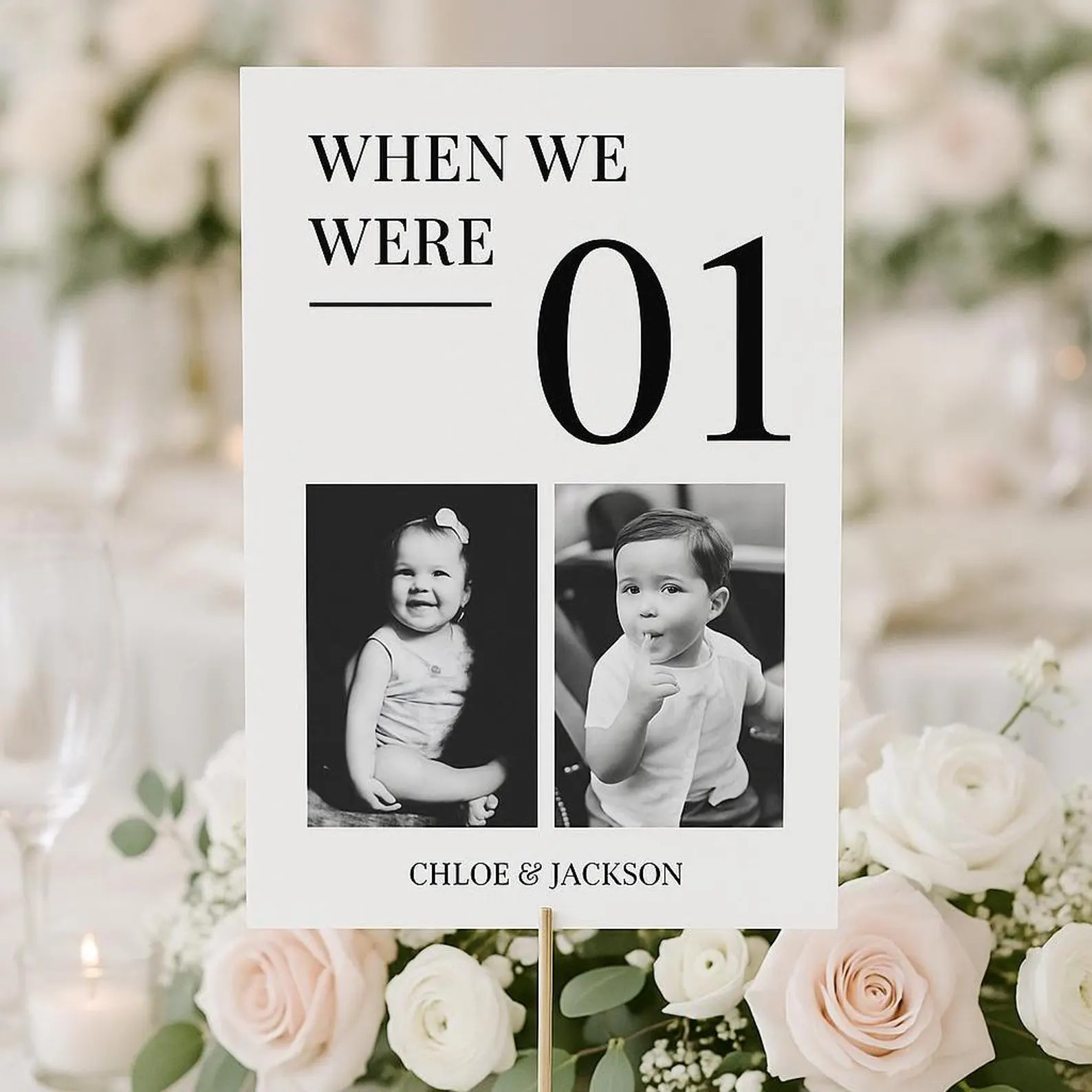 Custom Baby Photo Wedding Table Number Template: Editable Canva Sign (Digital Download) | Etsy (Global)