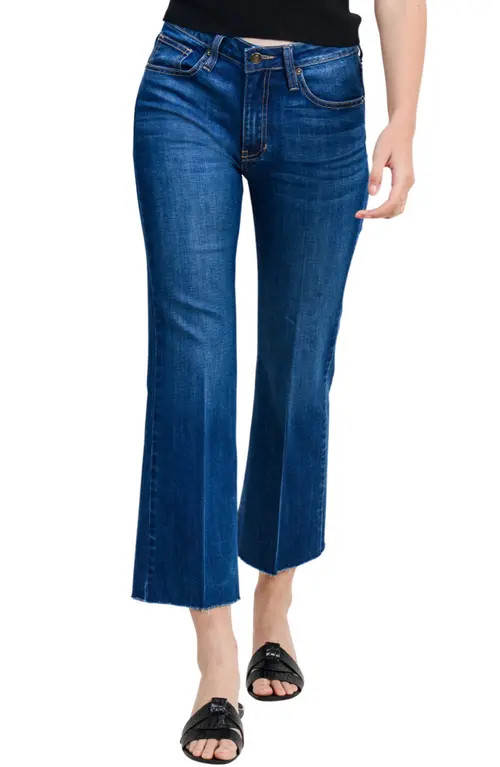 L.T.J. L.T.J Sicily Raw Hem Ankle Flare Jeans in Dark at Nordstrom, Size 28 | Nordstrom