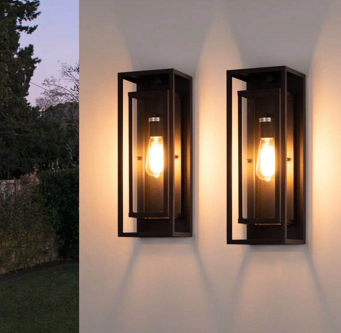 Polikron Classic Outdoor Wall Sconce 1 Light with Dusk to Dawn in Matte Black Rectangular (Set of 2)

#LTKSaleAlert #LTKActive #LTKHome