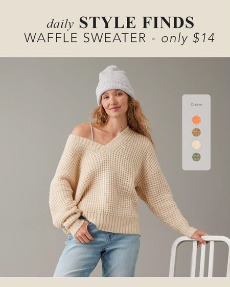 AE Whoa So Cozy Waffle V-Neck Sweater

#LTKfindsunder50 #LTKover40 #LTKsalealert