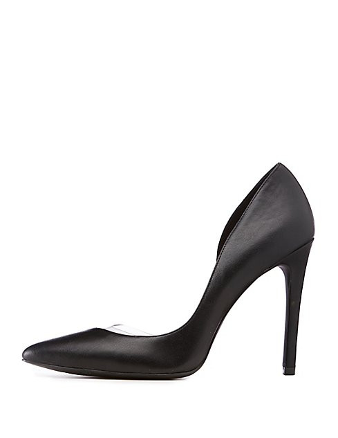 Qupid Clear Detail D'Orsay Pumps Pointed Toe Pumps Studded Pointed Toe Pumps Pointed Toe Pumps Faux  | Charlotte Russe