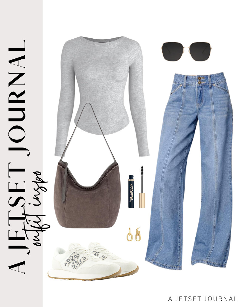 For an outfit idea for a relaxed morning errand, you might wear a gray long-sleeve crewneck and jeans. Have comfy footwear like these New Balance sneakers. The Sak also has a Sequoia bag that matches this look. 

 #LTKSeasonal #LTKSaleAlert #LTKTravel