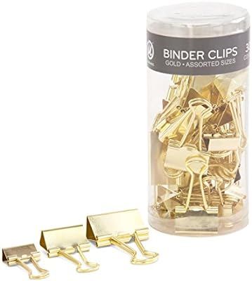 U Brands Binder Clips, Assorted Sizes, Gold Steel, 30-Count (219U06-24) | Amazon (US)
