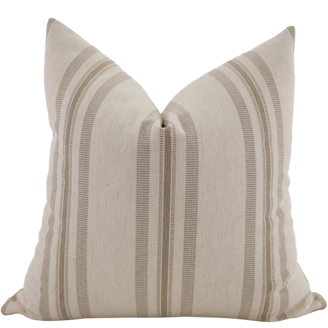 Perennial Stripe | Brown Pillow Cover | Hackner Home (US)