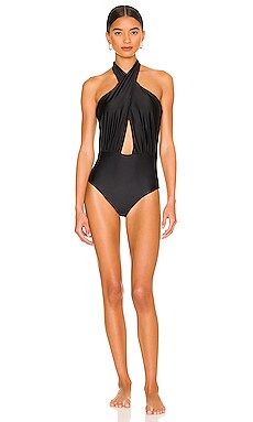 It's Now Cool The Cross Over One Piece in Black from Revolve.com | Revolve Clothing (Global)