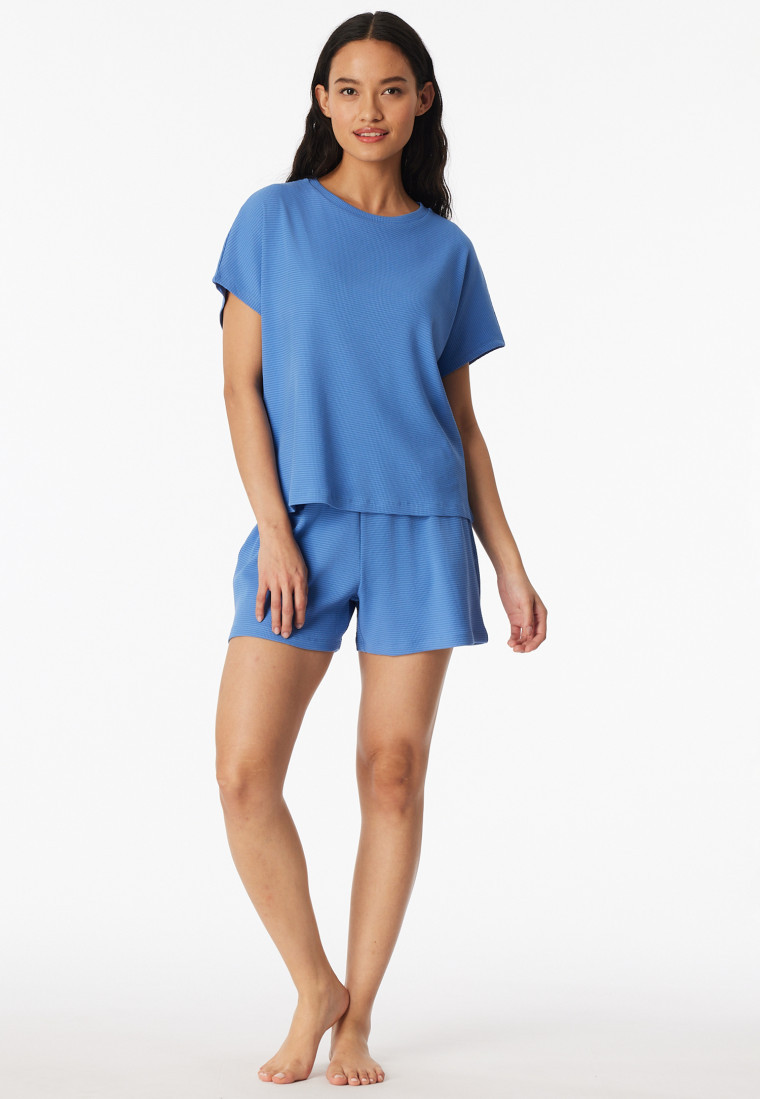 Schlafanzug kurz Feinripp Jacquard aqua - Casual Feel | SCHIESSER | schiesser.com DE