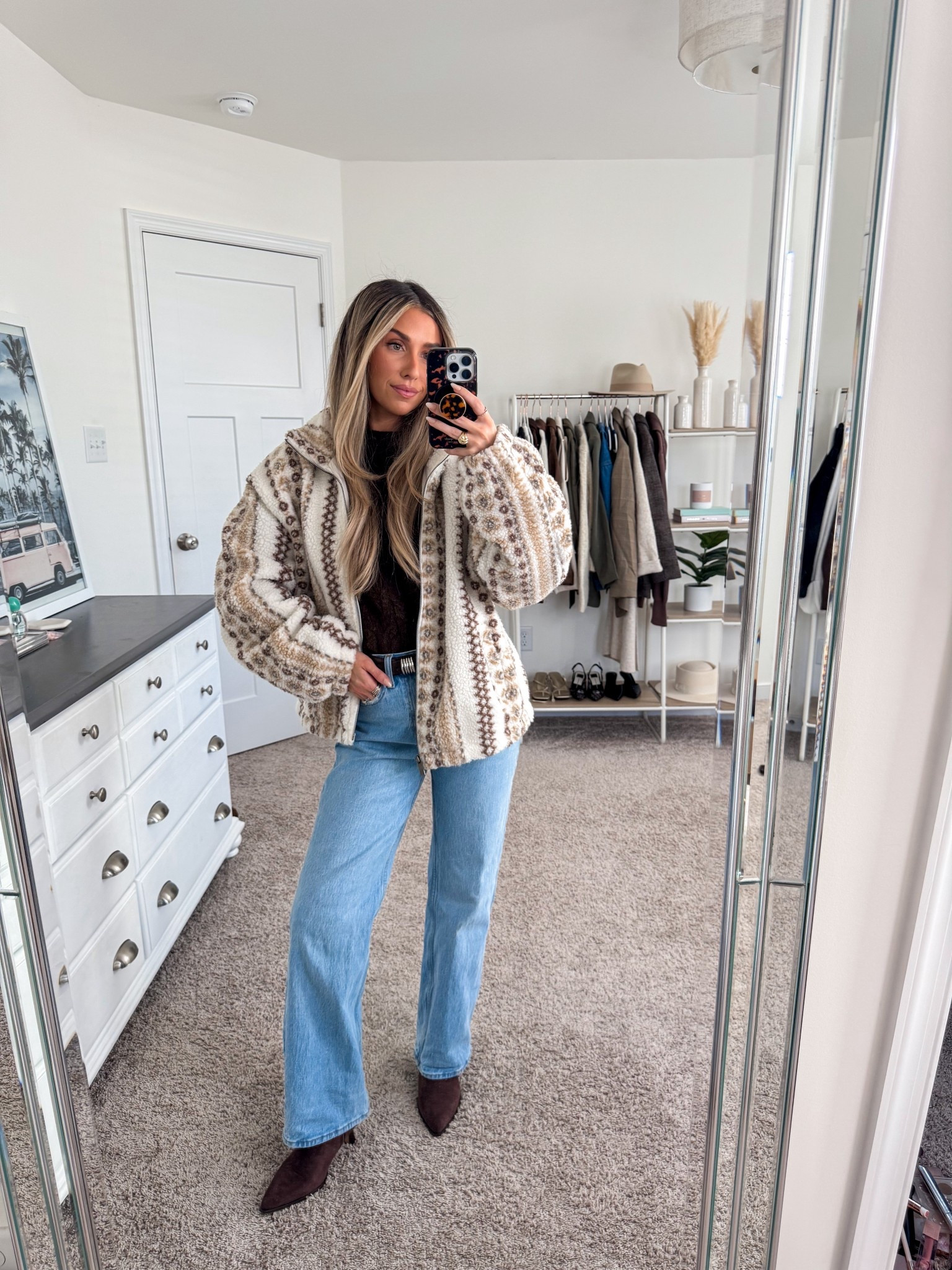 Elevated casual fall and winter outfit 
+ Sherpa jacket: size large
+ brown sweater: small 
+ belt; xs/small
+ jeans: 24 short 
+ boots: true to size 

Target style 
Target fashion 
Elevated casual outfit 
Holiday shopping outfit 
Day date outfit 
Jeans outfit 
90s relaxed jeans 


#LTKHoliday #LTKootd #LTKFindsUnder100