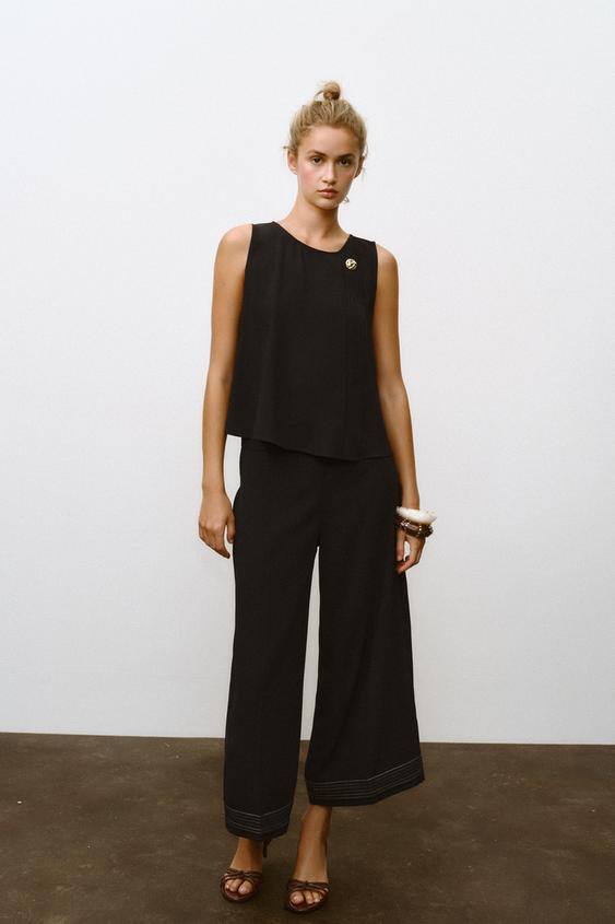 PLEATED HEM CULOTTES | Zara US