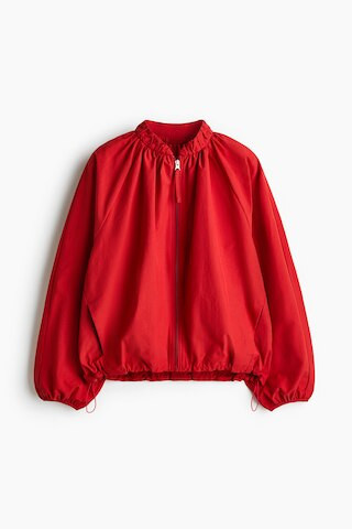 H & M - Gathered Bomber Jacket - Red | H&M (US + CA)