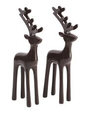 Set Of 2 11in Resin Cartoon Deer Decor | TJ Maxx