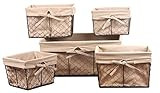 DII Vintage Chicken Wire Baskets for Storage Removable Fabric Liner, Assorted Set of 5, Natural, 5 P | Amazon (US)