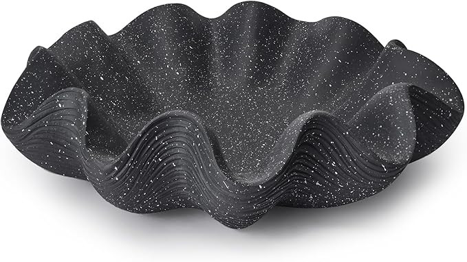 Scalloped Decorative Bowl Home Decor - 12.6" Modern Handicraft Large Shell Ruffle Decorative Frui... | Amazon (US)