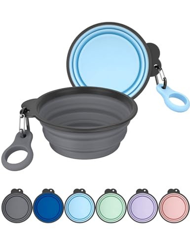 Aonkey 2 Pack 15oz/1.8 Cup Collapsible Dog Bowls with Bottle Carrier | Amazon (US)