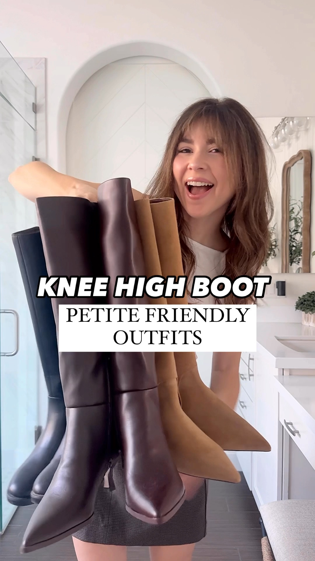 Casual and dressy knee high boot outfits that are petite friendly. Petite friendly outfits.

Suede knee high boots 5.5
Black knee high boots 5.5
Chocolate brown knee high boots 5.5
Brown skirt 00
Jeans 00short
Legggings xs
Dress xs
Tops and knit sweater xs 
Blue sweater small


#LTKWatchNow #LTKHoliday