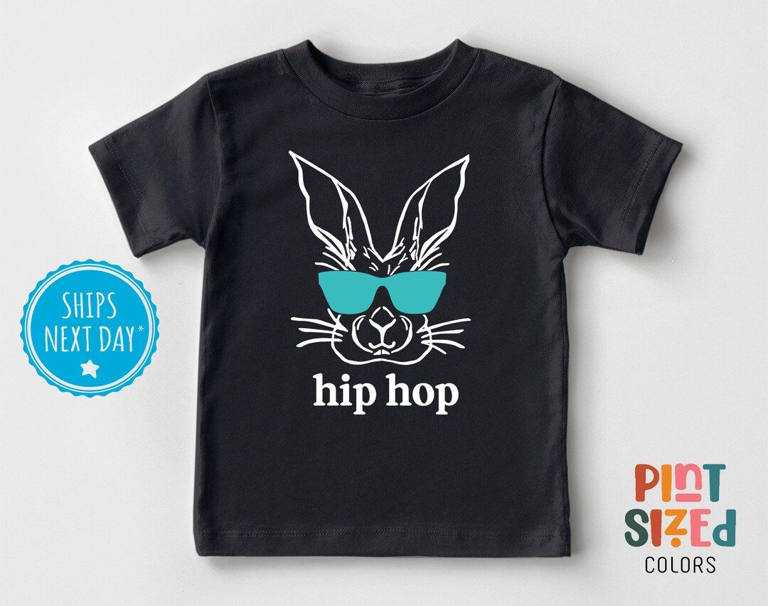 Hip Hop Bunny Toddler Shirt - Boys Trendy Easter Tee - Cute Spring Kids Shirt - Black | Etsy (US)
