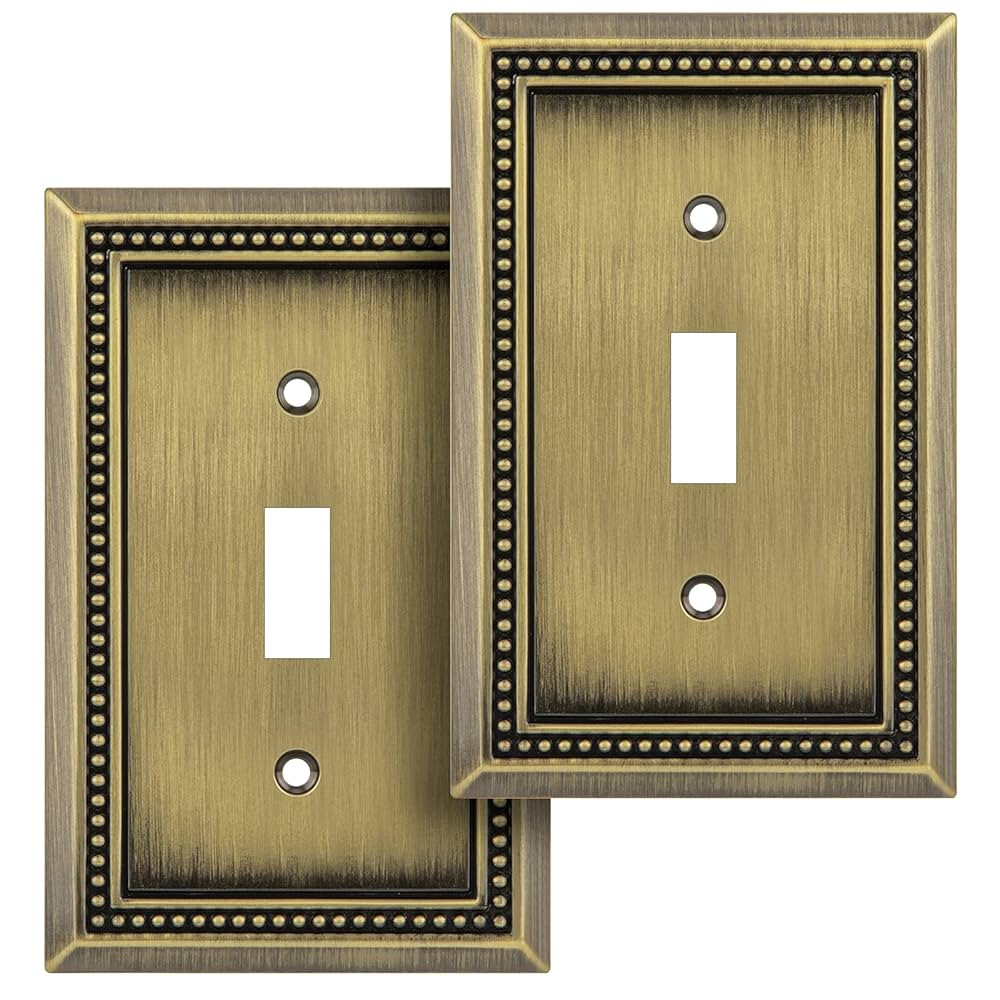 Henne Bery Sunken Pearls Heavy Duty Decorative Wall Plate Switch Plate Outlet Cover (Single Toggl... | Amazon (US)