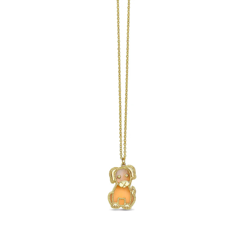 14K & Mother of Pearl Prosecco Puppy Necklace | Phillip Gavriel
