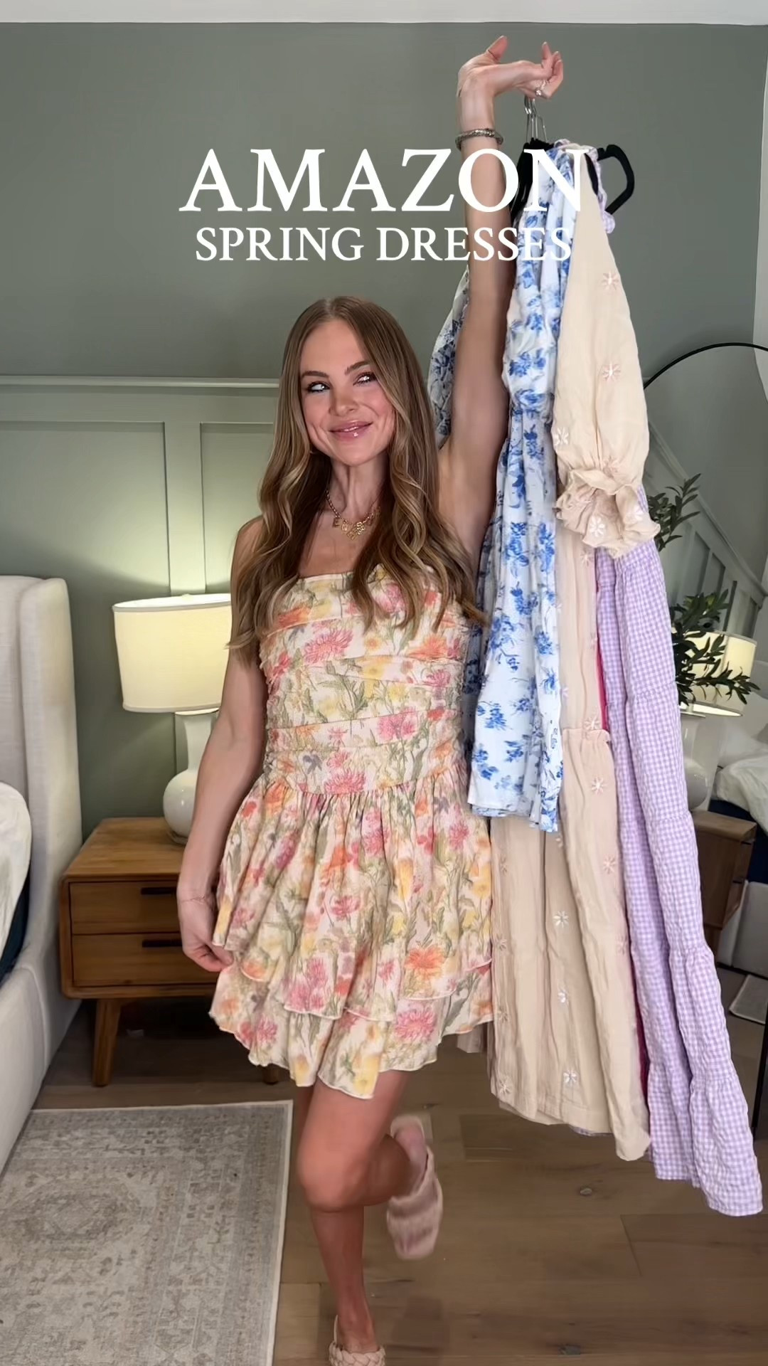 Amazon prime Easter church wedding guest dress floral spring fashion dress maxi affordable showers bump friendly