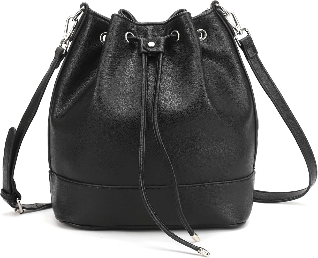 Amazon.com: AFKOMST Bucket Bags and Purses For Women Drawstring Hobo and Shoulder Handbags with 2... | Amazon (US)