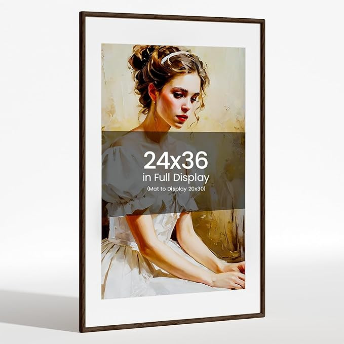 24x36 Picture Frame Natural Oak Wood From California-USA Walnut Color Finished Handcrafted 24 x 3... | Amazon (US)