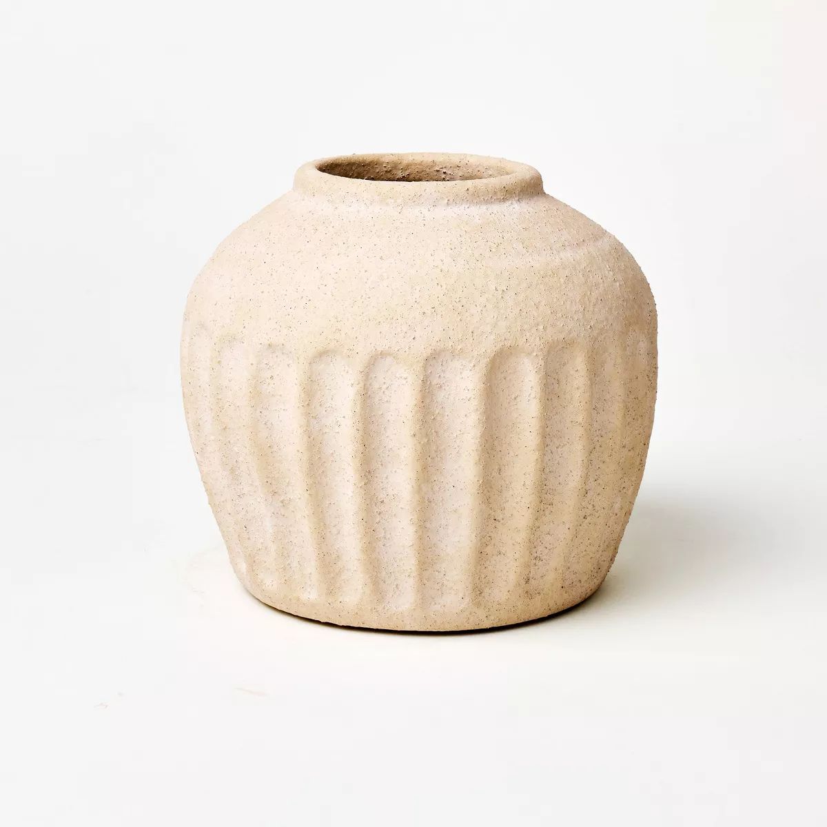 Short Carved Ceramic Vase - Threshold™ designed with Studio McGee: 6.75" Terracotta Tabletop De... | Target