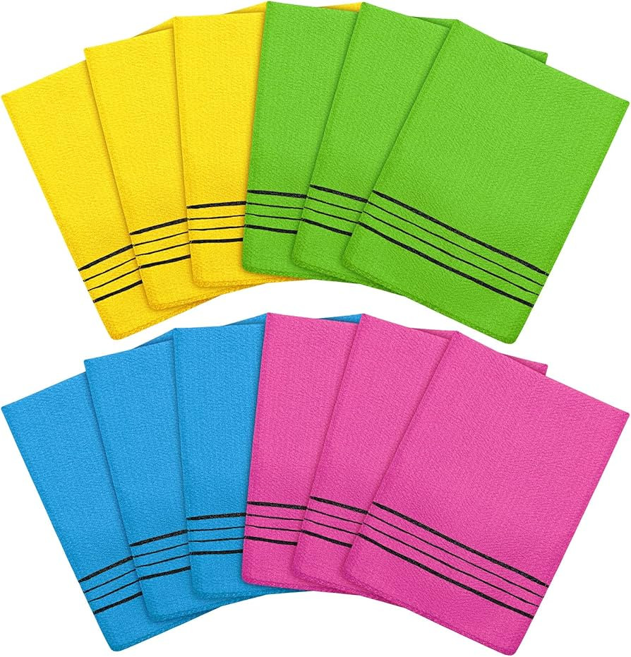 Tatuo 12 Pieces Korean Exfoliating Mitt Exfoliating Cloth Towel Korean Style Body Scrub Korean St... | Amazon (US)