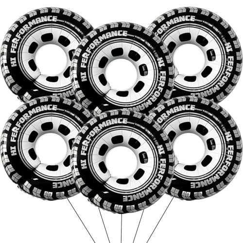 30 Inch Wheel Balloons, Race Car Tire Balloons, Racing Cars Wheels Theme Birthday Party Decorations Supplies for Men and Boys 6Pcs | Amazon (US)