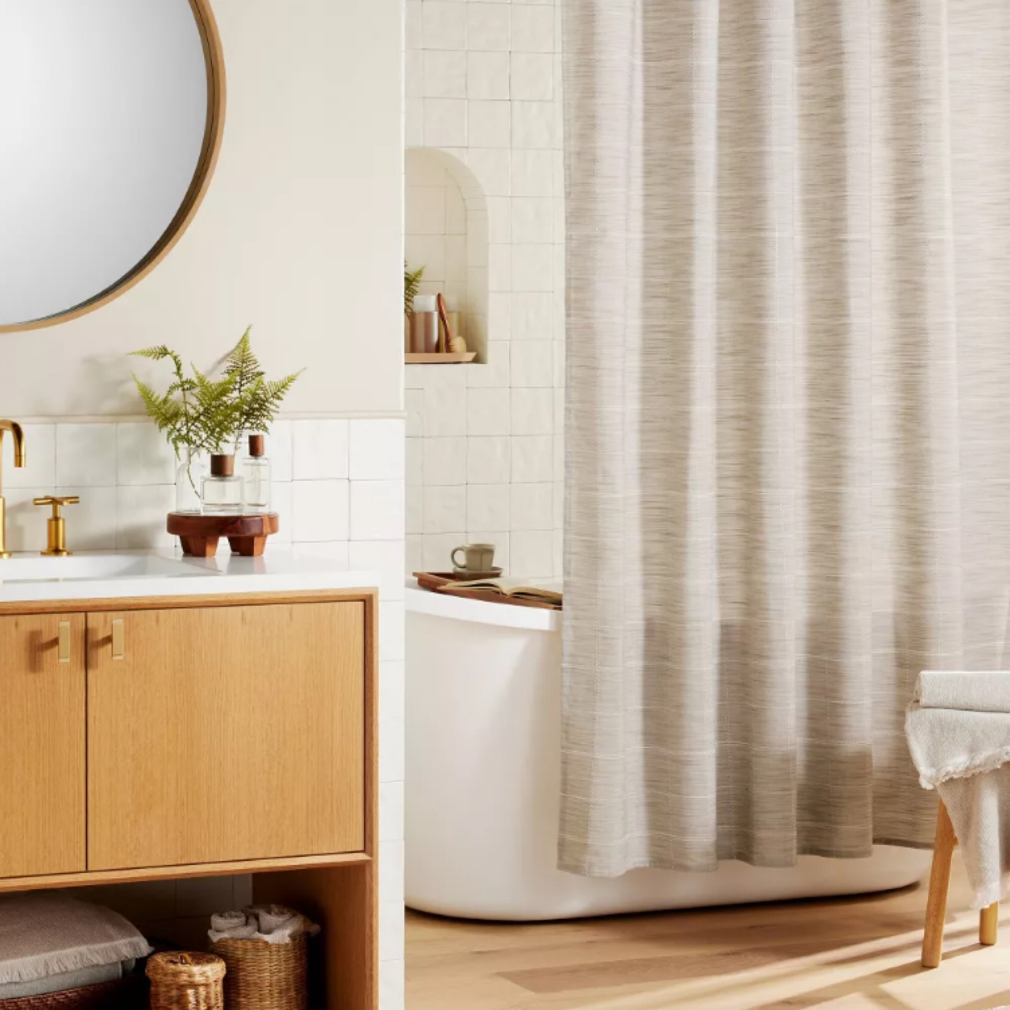 New from Hearth & Hand with Magnolia! This is the prettiest shower curtain- perfect for a primary bathroom or guest bathroom! modern farmhouse, modern organic#LTKFind

#LTKstyletip #LTKhome #LTKSeasonal