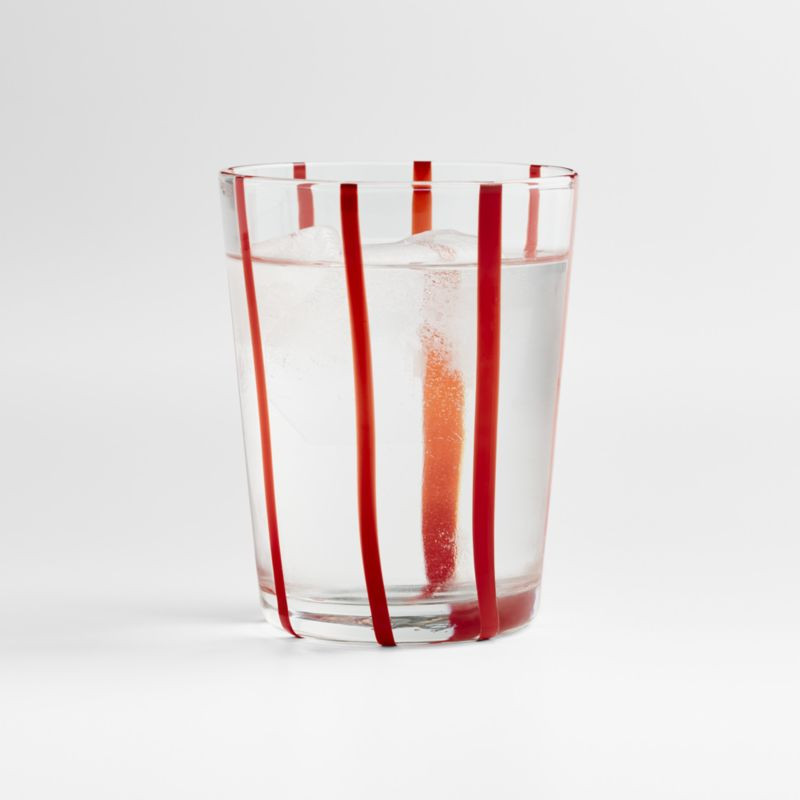Red Striped Christmas Glass + Reviews | Crate & Barrel | Crate & Barrel
