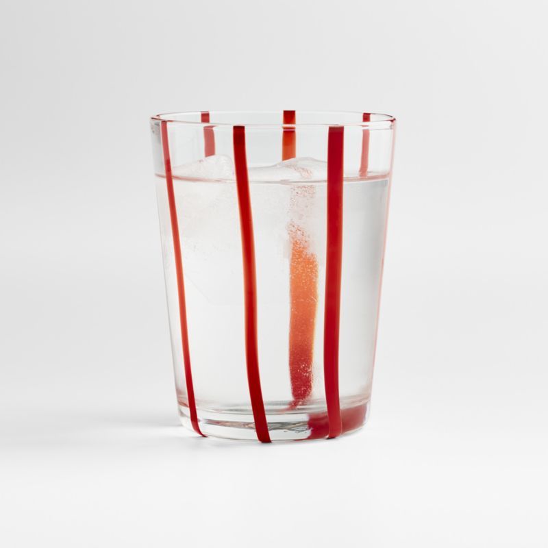 Red Striped Christmas Glass + Reviews | Crate & Barrel | Crate & Barrel