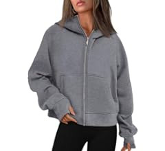 AUTOMET Womens Zip Up Cropped Hoodies Fleece Oversized Sweatshirts Full Zip Jackets Y2k Fall Clot... | Amazon (US)